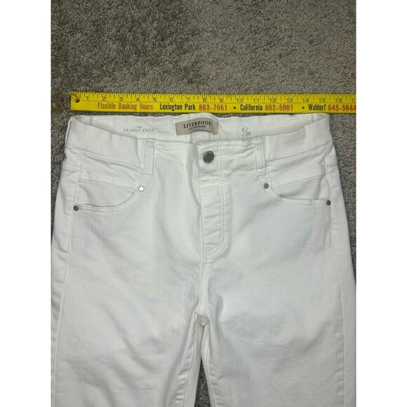 Liverpool White Jeans Size 8/29 the Skinny Crop Pants Casual - Picture 3 of 10